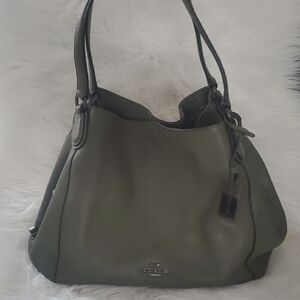 Coach Vintage Edie Green Pebbled Leather Shoulder Bag